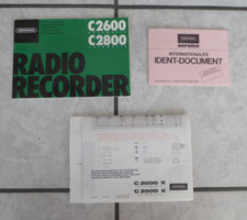Grundig C2600 C2800 aut. Radio Recorder, orig. BA+Schaltplan+Urkunde ca. 1977