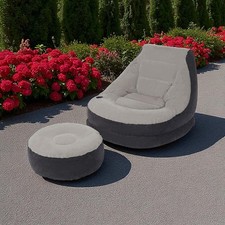 Intex 68564NP – Aufblasbarer Lounge-Sessel, Vinyl, 99 x 130 x 76 cm Grau