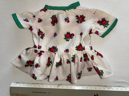 Puppenkleid weiß mit rosen - weiß,
