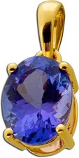 Tansanit Anhänger Gold 585 14K blauer Edelstein 1.25ct