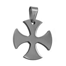 Anhänger Stahl Kreuz massiv Kette Halskette Gold Silber schwarz für Panzer König Kette