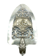 Antiker Fisch o Pastetenheber 13 Lot Silber Stadtmarke Heilbronn vor 1880 L 33cm