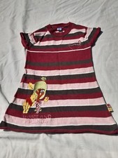 Kleid kurzarm Mädchen, Strick, Winnie Pooh Motiv, bordeau/rosa/weiß, Gr.104, C&A