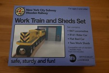 Holzeisenbahn U-Bahn "NYC Work Train Set" Munipals – wie neu