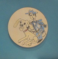 Hund auf blau signierte