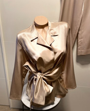 Goldener Satin-Damen Bluse +
