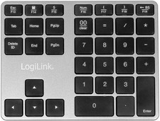 LogiLink ID0187, BT Nummernblock, 35 Tasten&Funktionstasten, Windows/MacOS, Alu