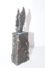 Skulptur Figur Zinn bronziert ,"abstrakt Vogel", sign.MB 1998 , H. 19cm , 1,1Kg