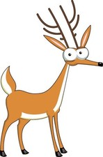 Aufkleber lustiger Hirsch Reh