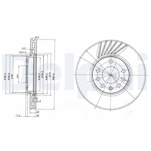 Delphi scheibenbremse vorne - 2x,