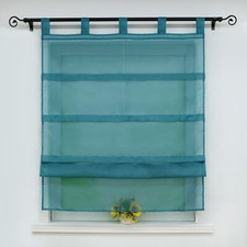 Raffrollo mit Schlaufen Raffgardinen Küche Gardinen ohne Bohren Vorhang Voile