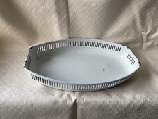 Alter Emaille Brotkorb Schale Emaile Weiss Shabby Brocante Tablett Landhaus Deko