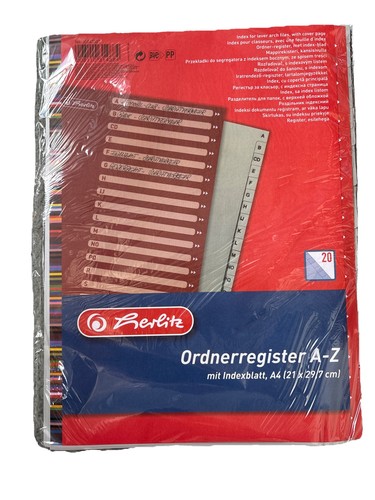 Herlitz ordner register a - register, /
