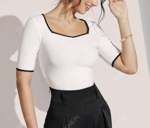Shein rippstrick oberteil - shein, gr