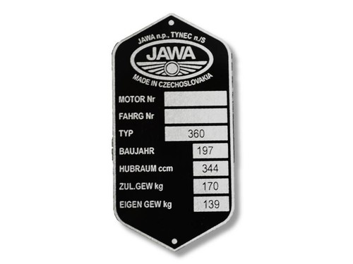 Jawa 360 typenschild 197x - jawa,