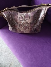 Echt Leder Umhängetasche Schlangen Print