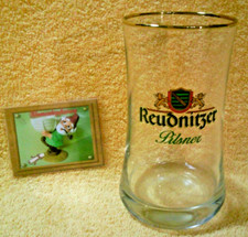Reudnitzer Bierglas Pilsner Leipzig Trinkglas Sammelglas Glas Werbung Goldrand