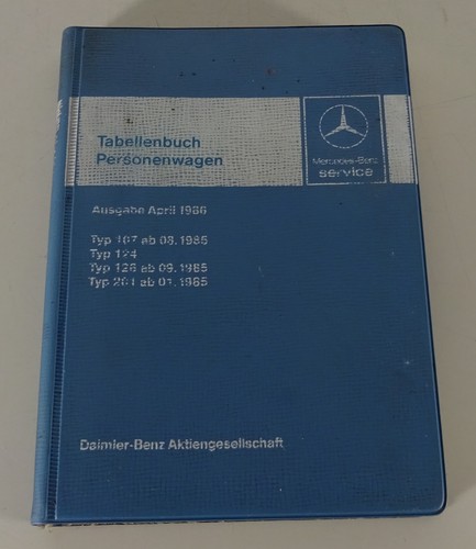 Tabellenbuch mercedes benz - mercedes,