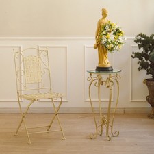 Beistelltisch rund Glas Metall