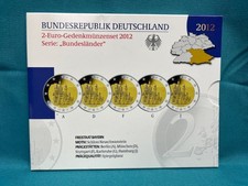 BRD 5x 2 EURO 2012 ADFGJ - SCHLOSS NEUSCHWANSTEIN - KPS - PP im FOLDER