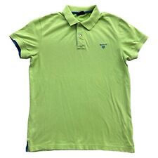 Gant Poloshirt Herren Shirt M Grün kurzarm Baumwolle Stretch