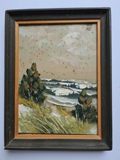 Ölgemälde Meer Ostsee Wellen Strand  signiert AR 92 Holz Rahmen