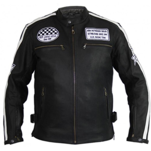 Herren retro biker lederjacke - herren,
