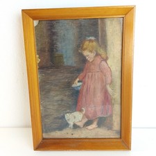 Vintage Ölgemälde Mädchen