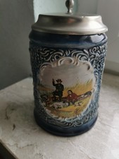 Alter Bierkrug mit Zinndeckel