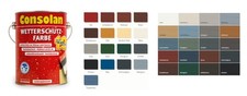 Consolan Wetterschutzfarbe Holzfarbe 2,5L Farbwahl Deckfarbe Holzschutzfarbe