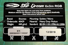 SHOWTEC Star Dream 6 x 3 m – 128 RGB-LEDs –inkl. Controller-plus optionall Stoff