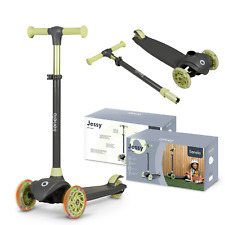 Kinderroller 3-Räder LIONELO Jessy Kinderscooter bis 50KG LED Räder Grey Green