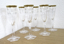 6 Stück Moser Sektglas Adele Melikoff Champagnerflöte 24K Goldrand Sektflöte