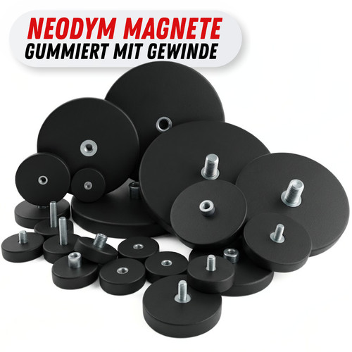 Neodym magnete gummiert rund - magnete,