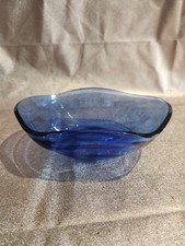 Retro Vintage blaue Glasschale