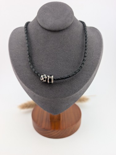 Leder halskette mit charm - halskette,