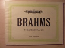 alte notenhefte Brahms Ungarische Tänze Vol. 1 Klavier zu 4 Händen 10 Lieder