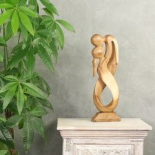 Figur Holz Holzfigur Abstrakt Deko Dekofigur Paar Designer Skulptur Natur 50 cm