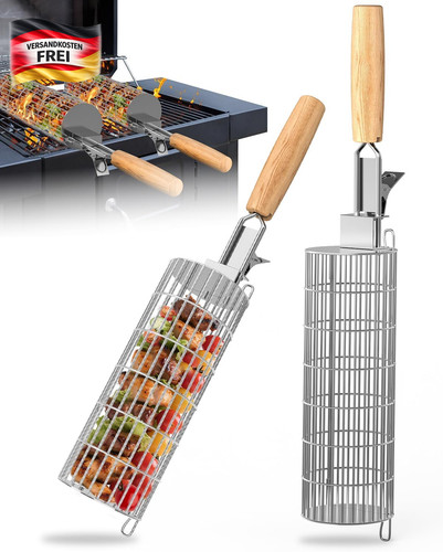 Rollen grillkorb set aus - set,