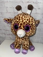 TY Giraffe Safari  braun lila Glitzeraugen XXL 40cm  Stofftier Kuscheltier