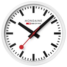 MONDAINE Wanduhr Quarz 25 cm Weiß A990.CLOCK.10SBB