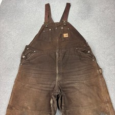 Carhartt Latzhose Erwachsene 42x32 braun Latzhose gesteppt Bib Duck Double Kn...