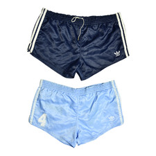 2x Adidas Vintage Racer Sprinter-Shorts D6 und D7 Glanzshorts Retro Shiny