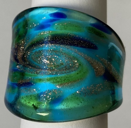 Unikat glasring aquamarine - unikat,