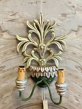 BAROCK FORM WANDLEUCHTE WANDLAMPE METALL UND HOLZ HANDBEMALT