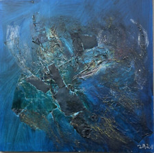 80x80cm Ölbild gespachtelt