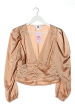 FOREVER UNIQUE Langarm-Bluse Damen Bluse Gr. DE 40 nude Casual-Look