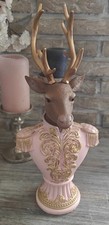 Deko Hirsch Büste Weihnachten Rosa Gold 16x14x 36 cm Clayre & Eef
