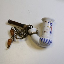 Kleine, bemalte Porzellankopfpfeife 19. Jhd., 8 cm    D6