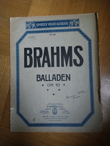 Brahms balladen 10 noten - balladen,